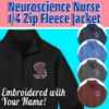 Medical Apparel Hub - personalized neuroscience nurse embroidered 14 zip fleece lined jacket