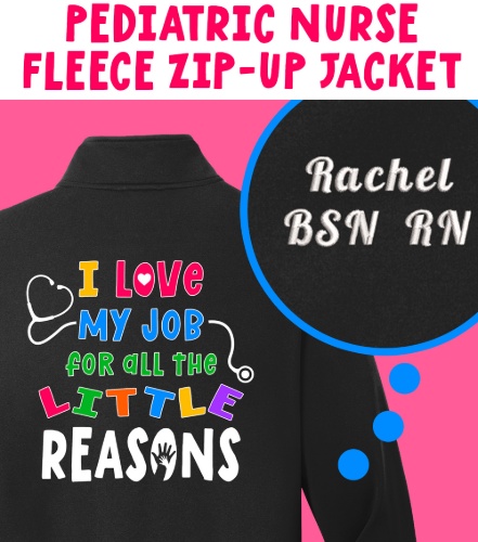 Medical Apparel Hub - personalized pediatric nurse i love my job zip up jacket
