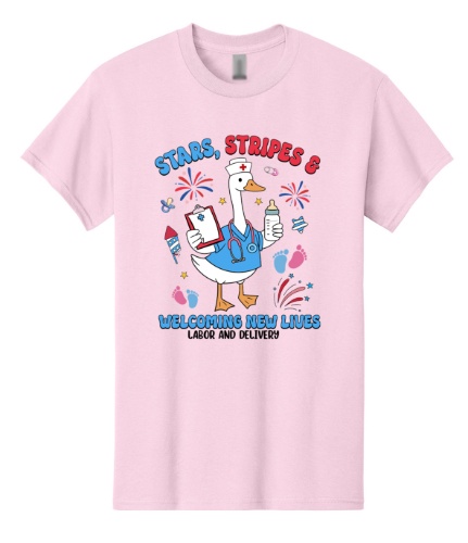 Medical Apparel Hub - stars stripes welcoming new lives tee