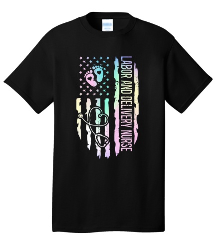 Medical Apparel Hub - pastel american flag tee