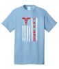 Medical Apparel Hub - ld vertical american flag tee