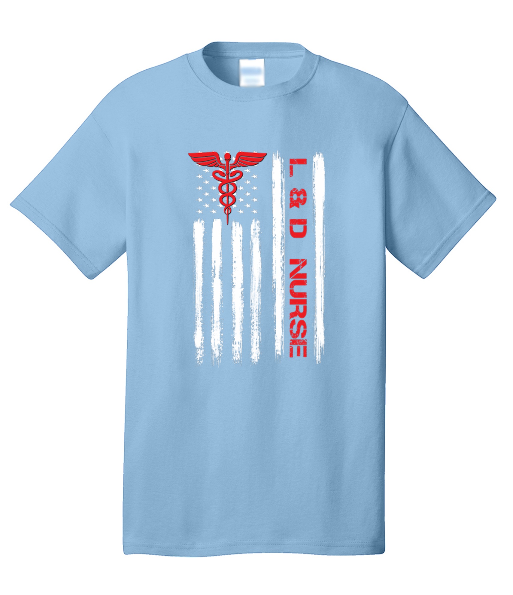 Medical Apparel Hub - ld vertical american flag tee