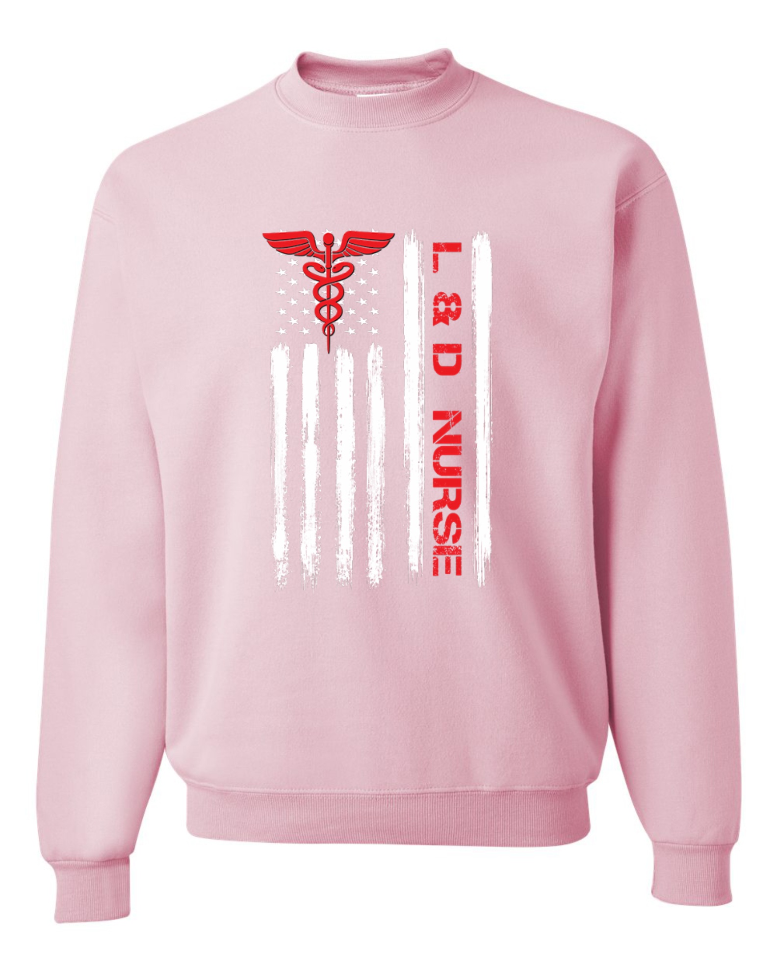 Medical Apparel Hub - ld vertical american flag crewneck sweatshirt