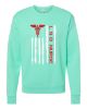 Medical Apparel Hub - ld vertical american flag crewneck sweatshirt
