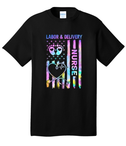 Medical Apparel Hub - ld tie dye flag tee