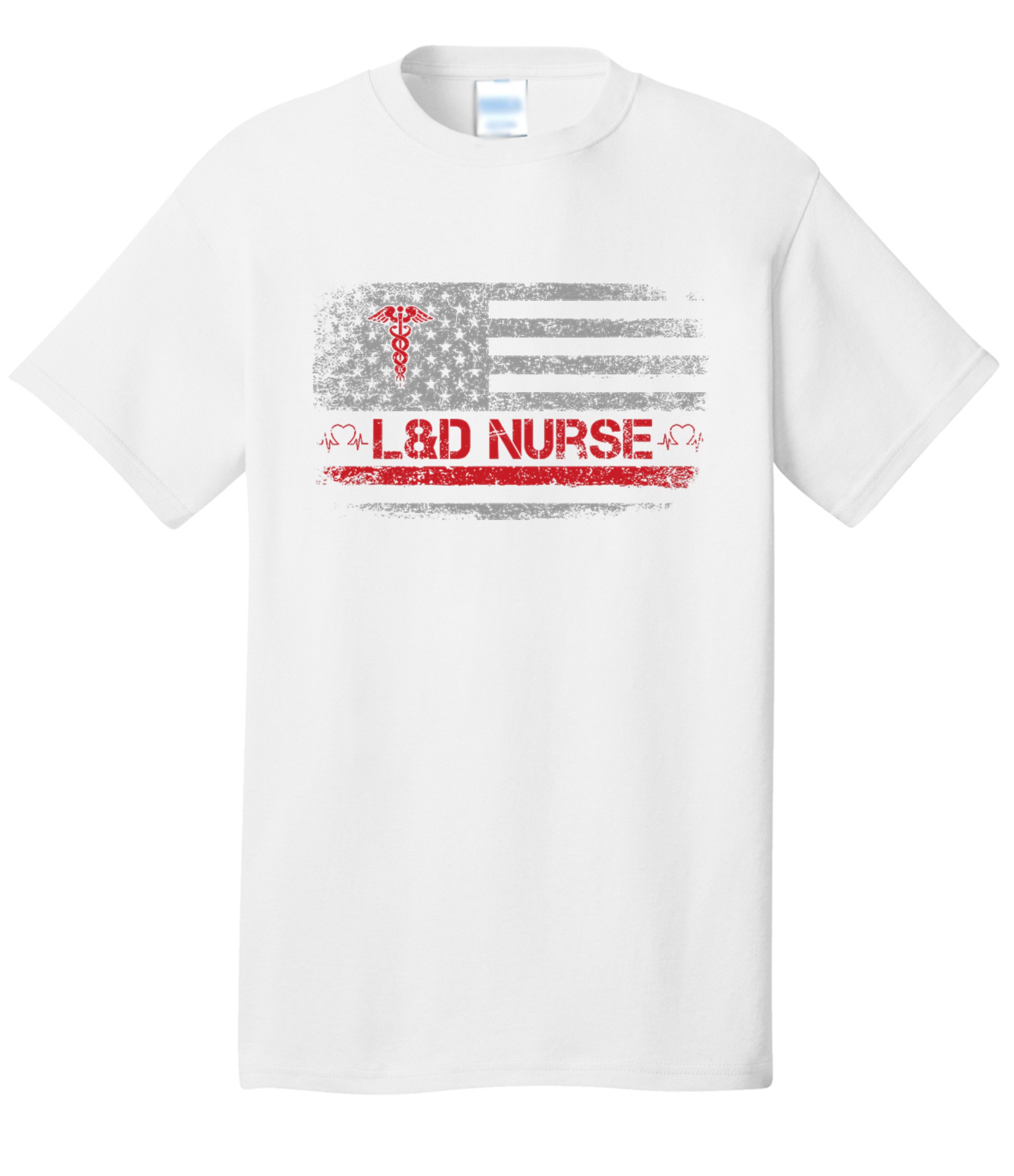 Medical Apparel Hub - ld american flag tee