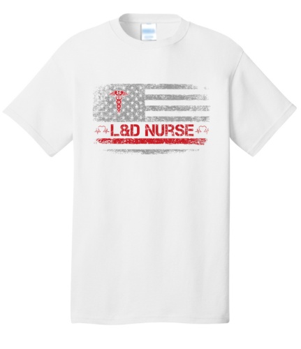 Medical Apparel Hub - ld american flag tee