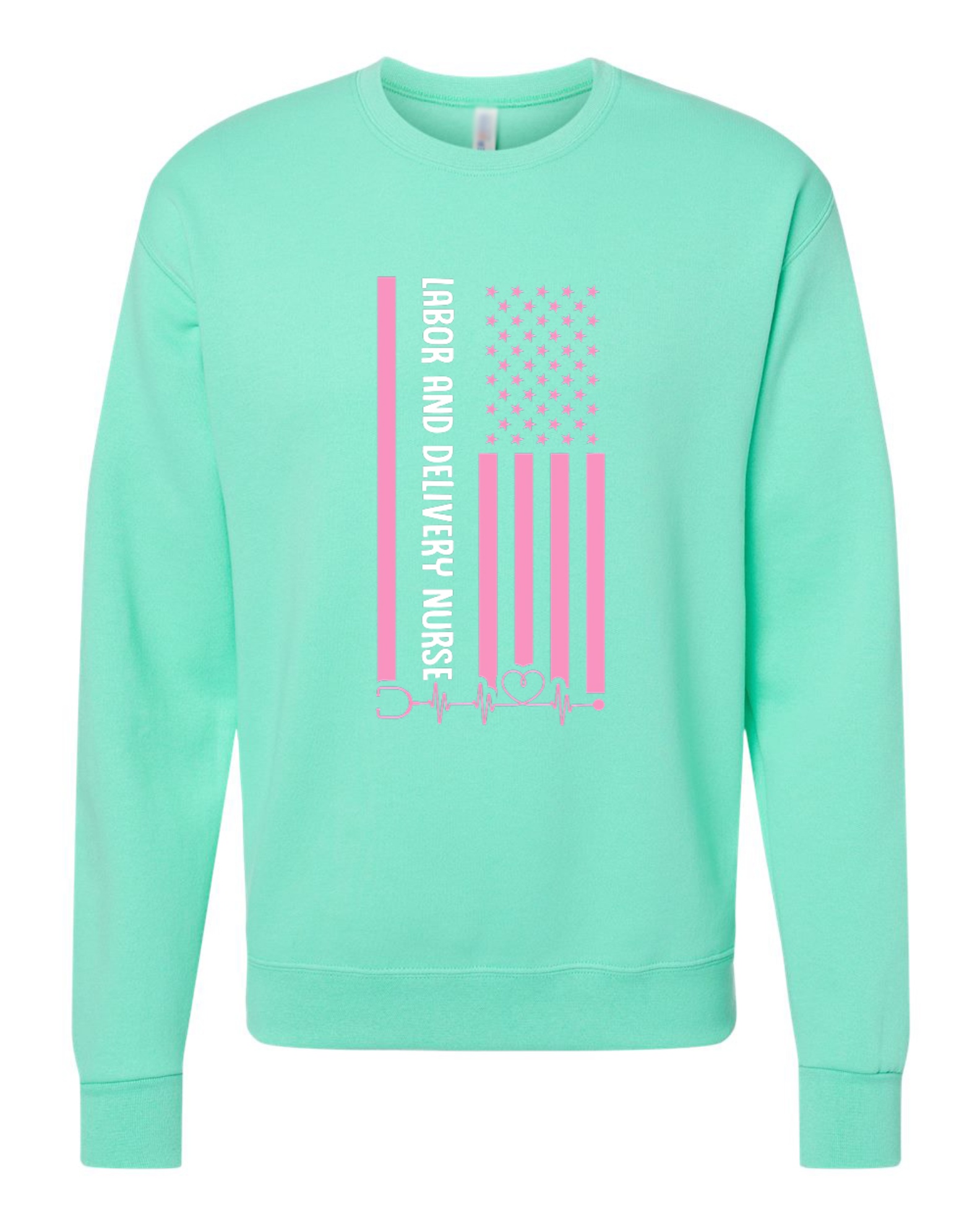 Medical Apparel Hub - pink flag crewneck sweatshirt