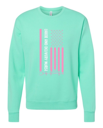 Medical Apparel Hub - pink flag crewneck sweatshirt